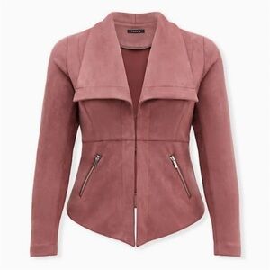 Torrid Women's Mauve Blazer - Suede Jacket size 2